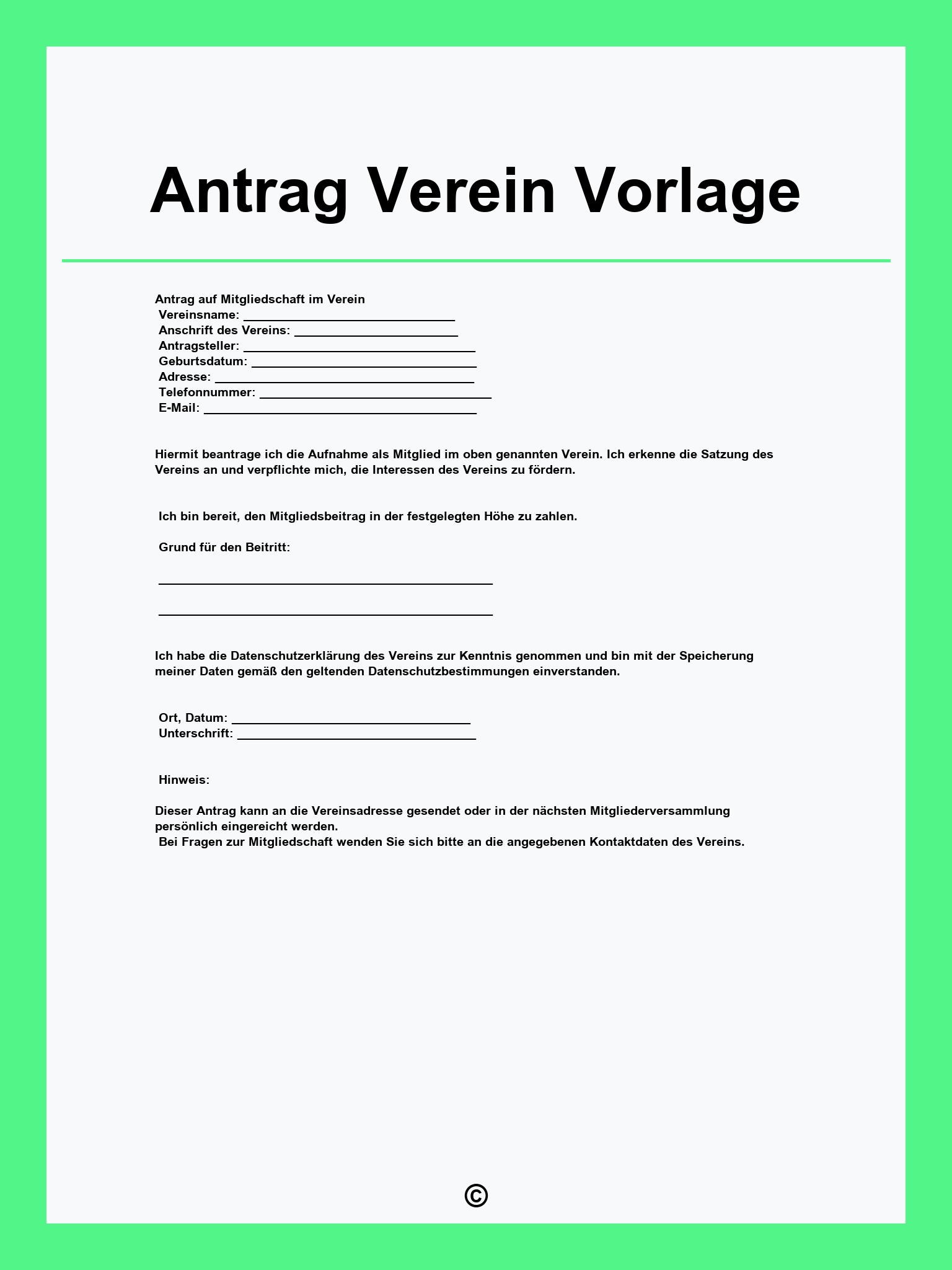 Antrag Verein Vorlage