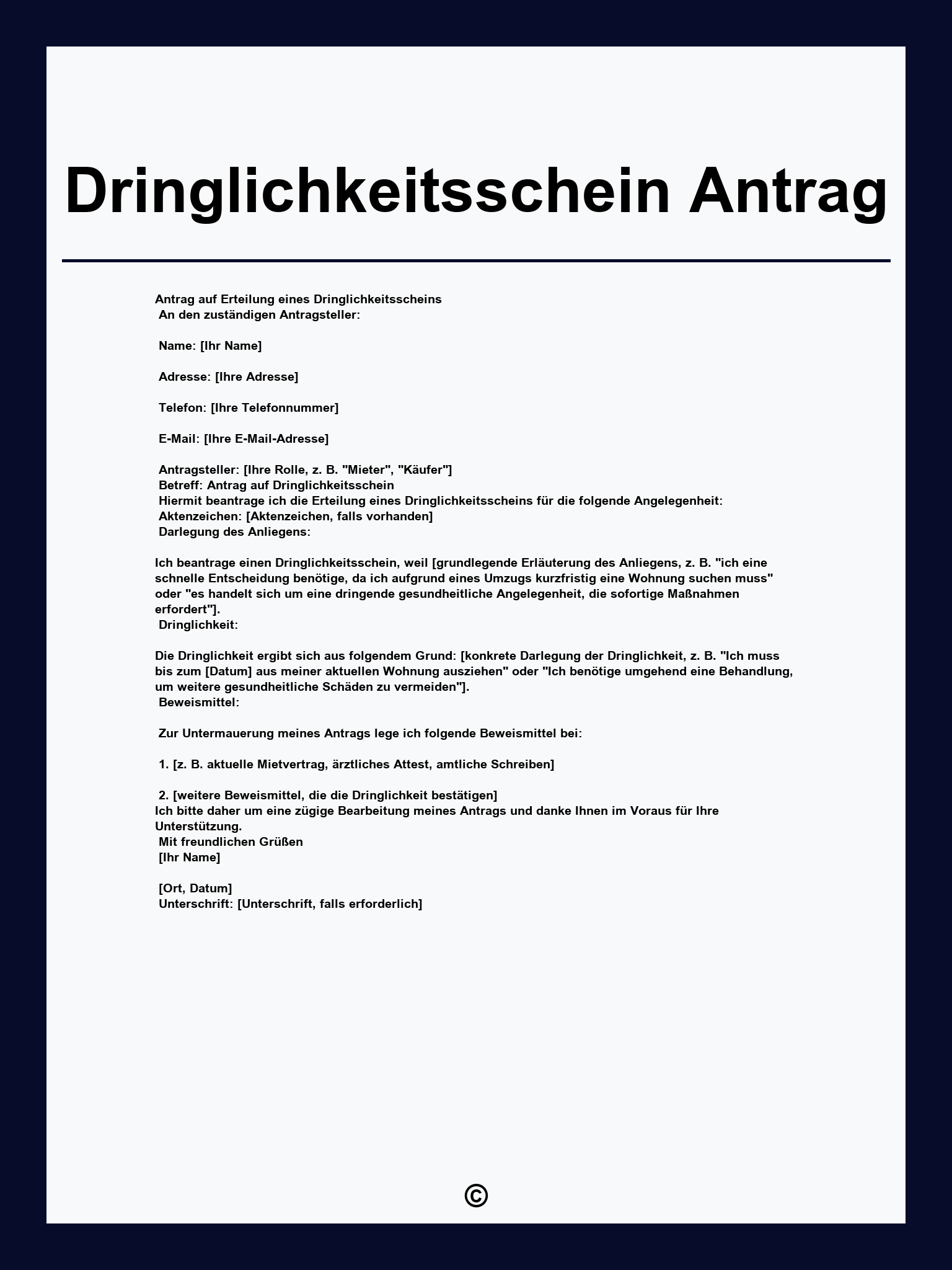 Dringlichkeitsschein Antrag