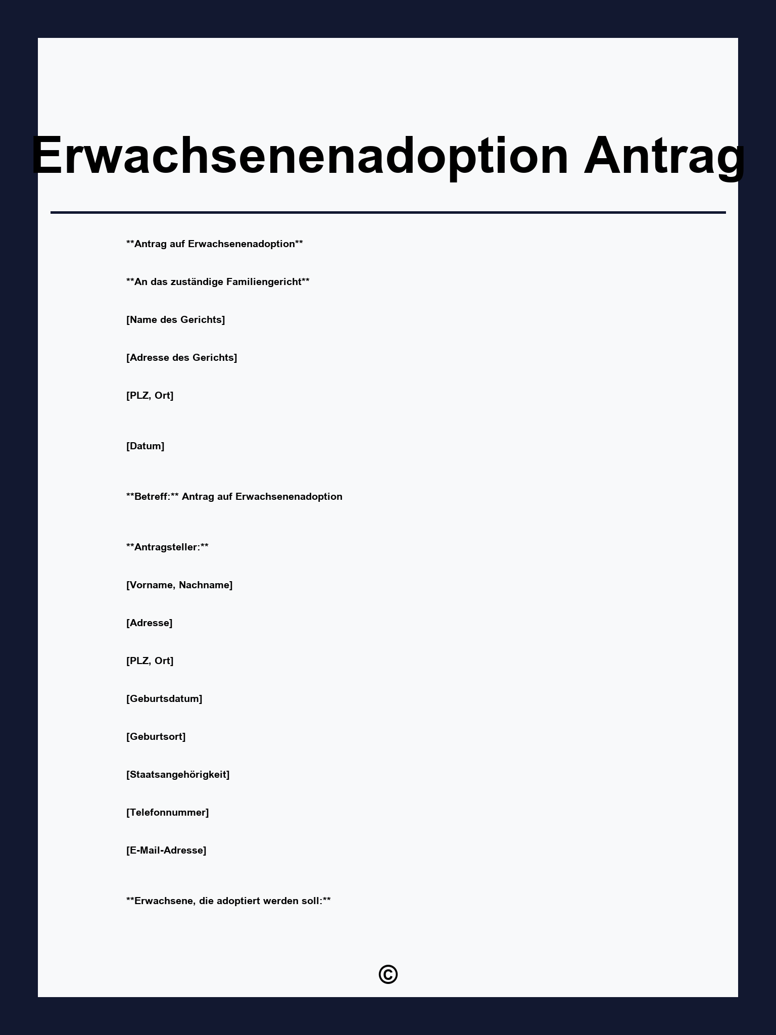 Erwachsenenadoption Antrag