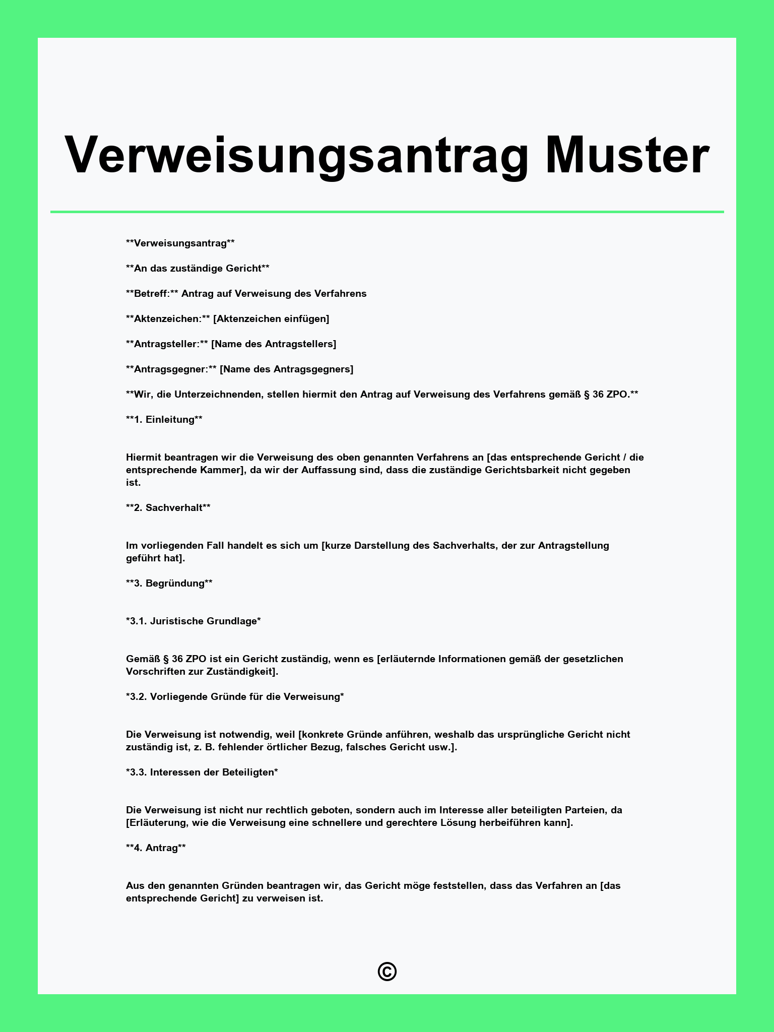 Verweisungsantrag Muster